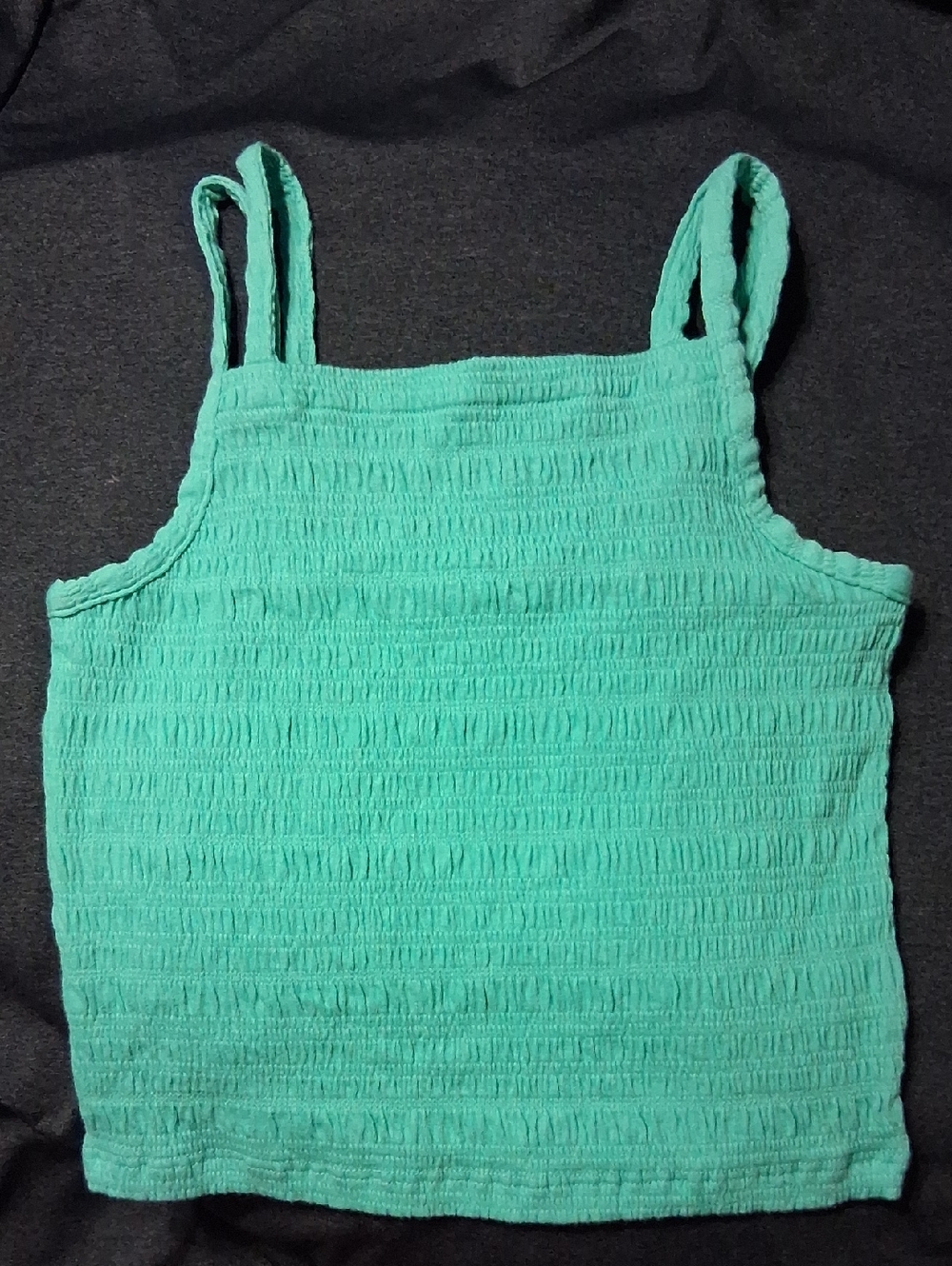 Old Navy Teal Smocked Double-Strap Tank Top